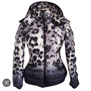 Sold - Moncler leopard print ombré puffer jacket